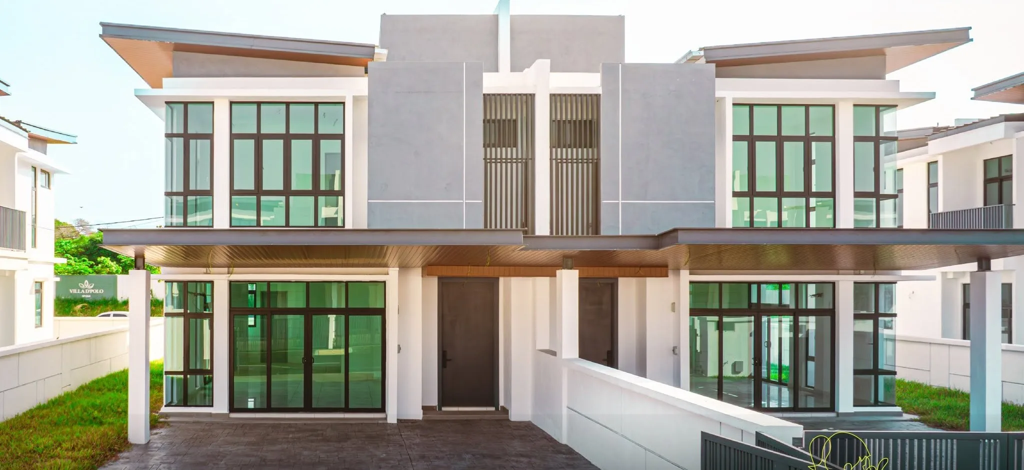 Completed Villa D'Polo semi-detached unit facade